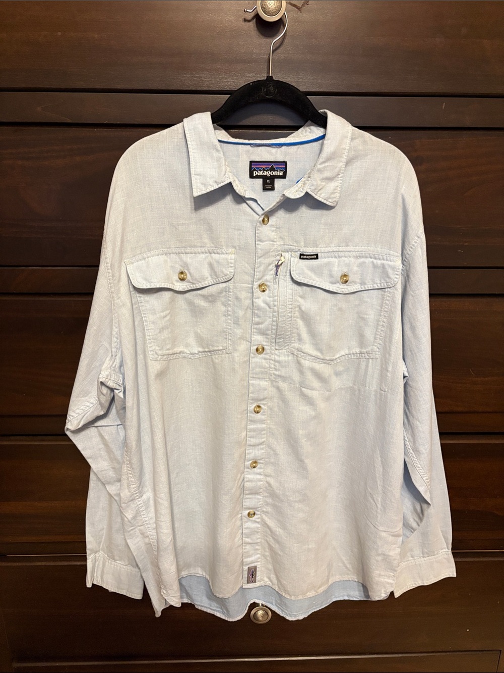 Patagonia Light Blue Men's Shirt Jacket with Chest Pockets (more blue than pic)